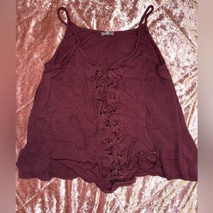 Charlotte Russe Purple Lace Up Tank